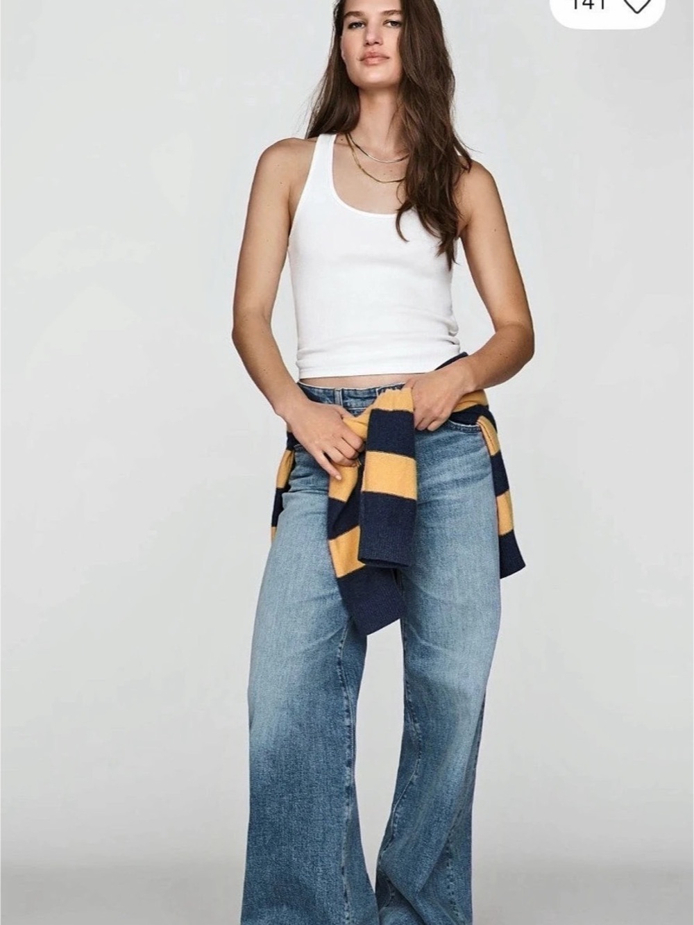 AG ED Denim Wide Leg Jeans in Blue Waist 26